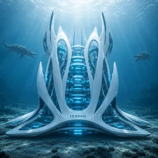 The Crown: a broad ISEMH node, a ring of pale spires around a stepped glowing tower.