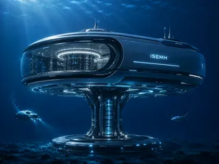 The Lantern Disc: a pristine domed ISEMH disc on a single stem, glowing in sunlit water.