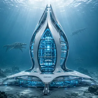 The Seed-Pod: an organic ISEMH node like a pale seed split open onto a glowing core.